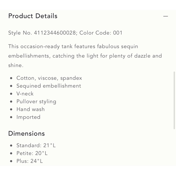 Anthropologie Sequined V-Neck Tank NWT SZ XL & L - Picture 14 of 14